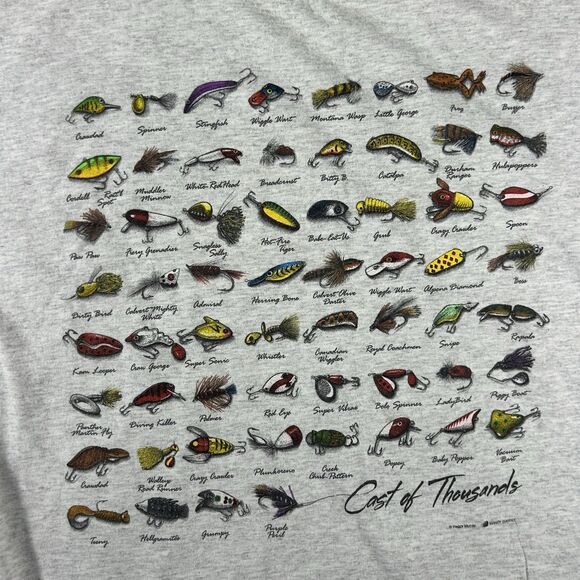 Vintage Fishing Lure Promo Graphic Shirt Mens XL Tultex Outdoors 90s - Picture 8 of 9